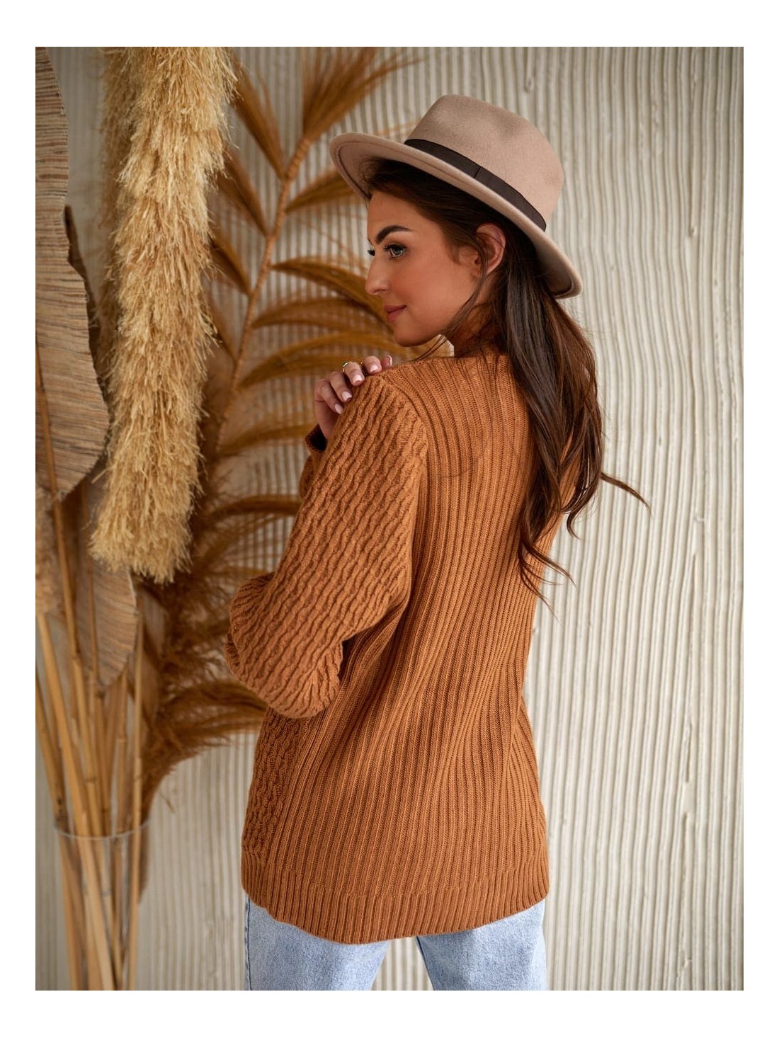 Cardigan lejer cu model caramel 0590 - Magazin online - Boutique